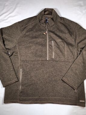 Smiths Men's Brown Zip-Up Pullover Sweater